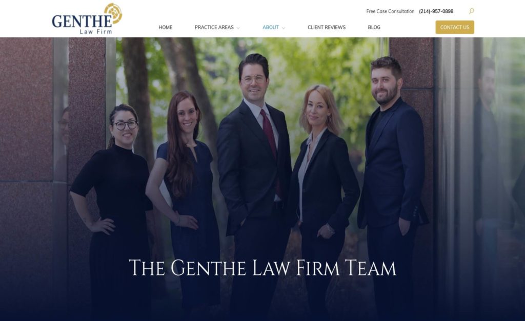Screenshot Of Genthe Law Firm Website