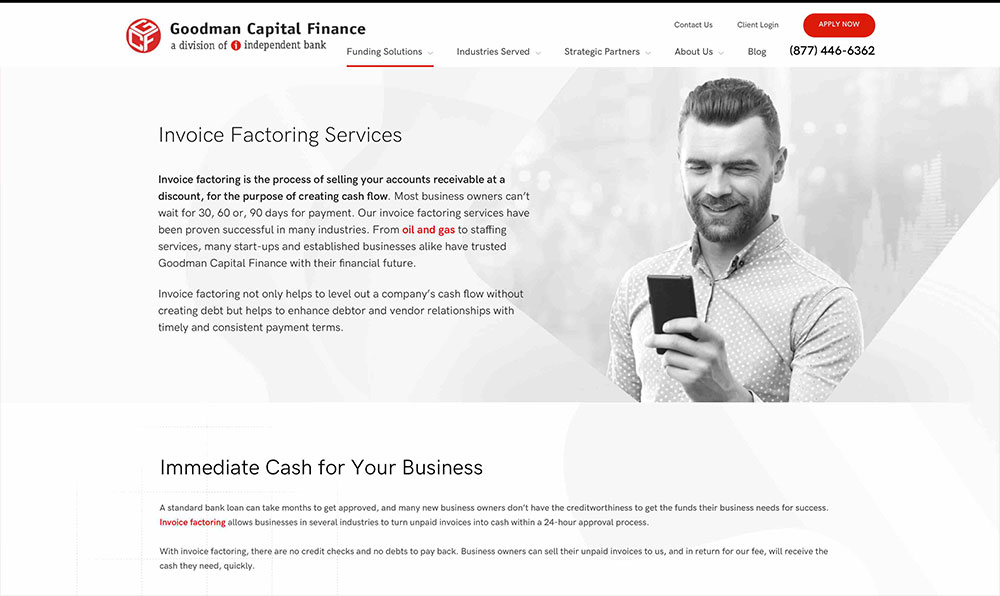 Goodman Capital Finance Invoice Factoring Page